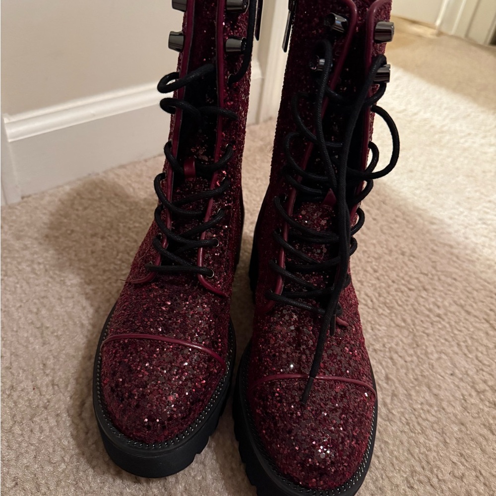 Micheal kors Women's Glitter Combat Boots